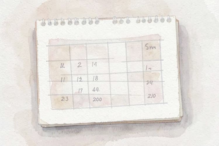 Calendário com marcações de dias, indicando o tempo de recuperação