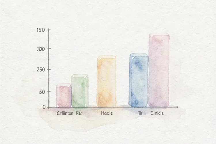 Gráfico de barras mostrando variação de preços de transplante capilar em diferentes clínicas