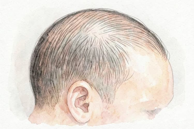 Ilustração médica mostrando a área doadora e a área receptora no couro cabeludo para transplante capilar