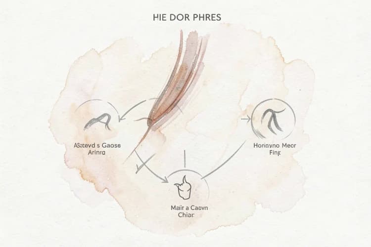 Gráfico mostrando as fases de crescimento do cabelo após um transplante capilar, com destaque para os primeiros meses.