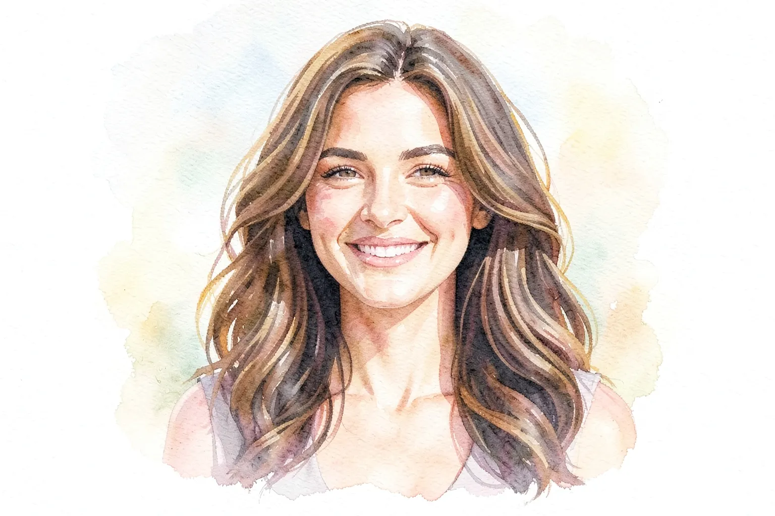 Mulher sorrindo com cabelo cheio e saudável, mostrando resultado de implante capilar.